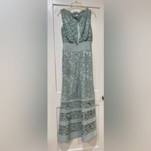 Tadashi Shoji Lace Midi Skirt in Soft Blue